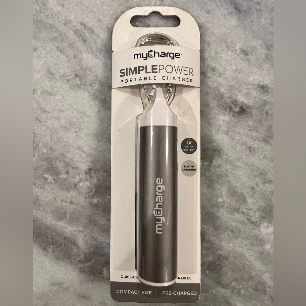 MyCharge simple power portable charger compact size cellphone battery charging